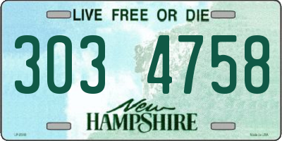 NH license plate 3034758