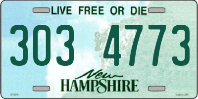 NH license plate 3034773