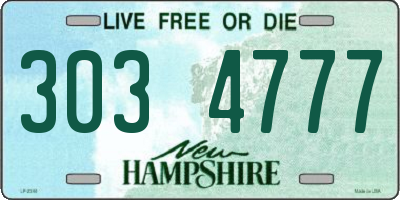 NH license plate 3034777