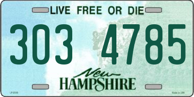 NH license plate 3034785