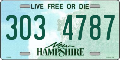 NH license plate 3034787
