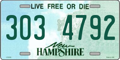 NH license plate 3034792
