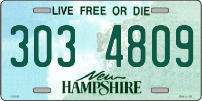NH license plate 3034809