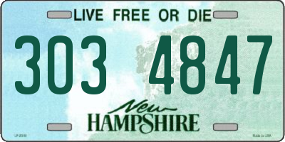 NH license plate 3034847