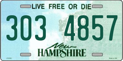 NH license plate 3034857