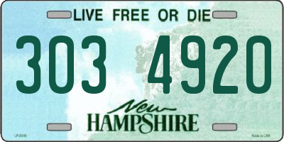 NH license plate 3034920