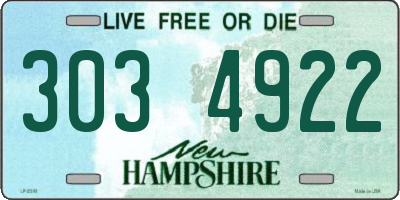 NH license plate 3034922