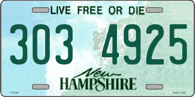 NH license plate 3034925