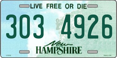 NH license plate 3034926