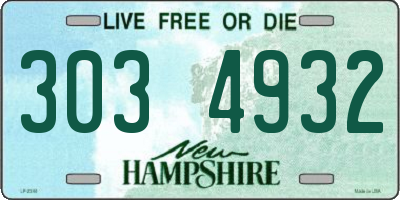 NH license plate 3034932