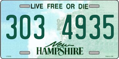 NH license plate 3034935