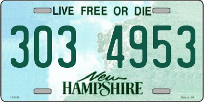 NH license plate 3034953