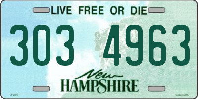 NH license plate 3034963