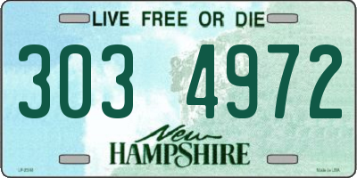 NH license plate 3034972