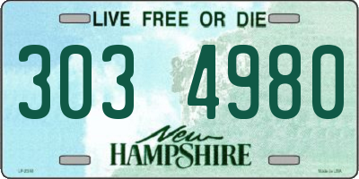NH license plate 3034980