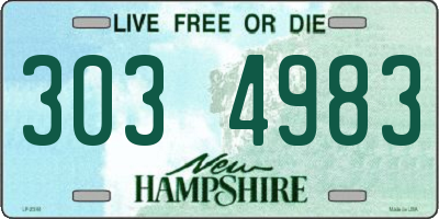 NH license plate 3034983
