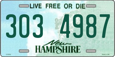 NH license plate 3034987