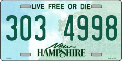 NH license plate 3034998