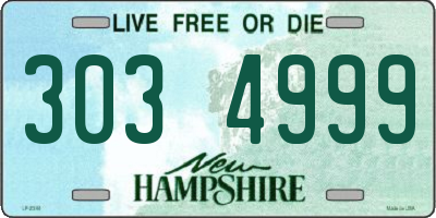 NH license plate 3034999
