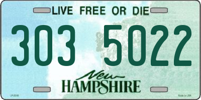 NH license plate 3035022