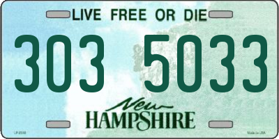 NH license plate 3035033