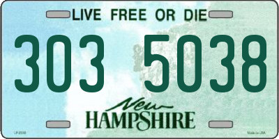 NH license plate 3035038