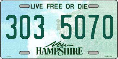 NH license plate 3035070