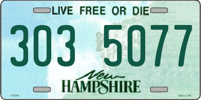 NH license plate 3035077