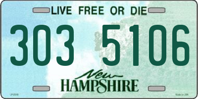 NH license plate 3035106