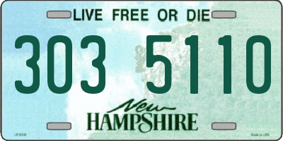 NH license plate 3035110