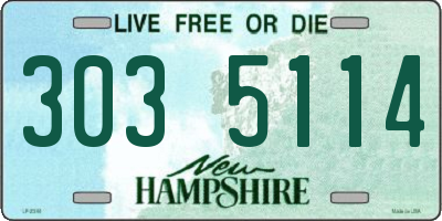 NH license plate 3035114