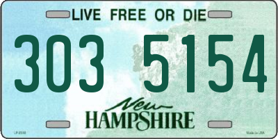 NH license plate 3035154