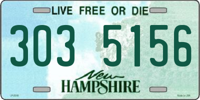 NH license plate 3035156