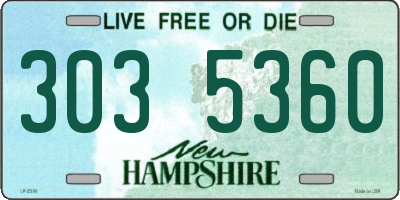 NH license plate 3035360