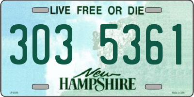 NH license plate 3035361