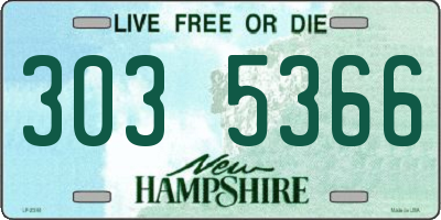 NH license plate 3035366