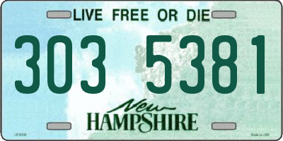 NH license plate 3035381