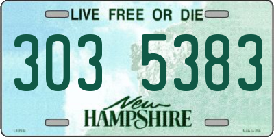 NH license plate 3035383