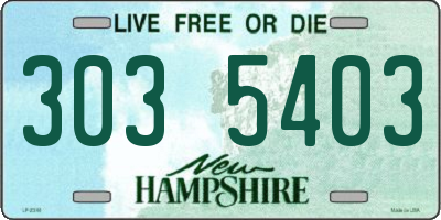 NH license plate 3035403