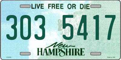 NH license plate 3035417