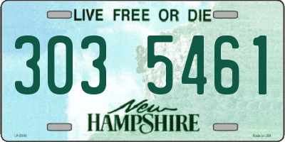 NH license plate 3035461