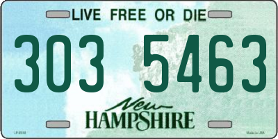 NH license plate 3035463
