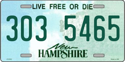 NH license plate 3035465