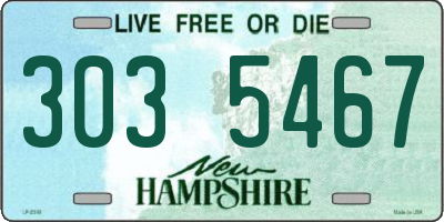 NH license plate 3035467