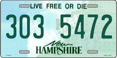 NH license plate 3035472