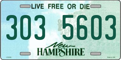 NH license plate 3035603