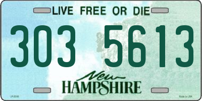 NH license plate 3035613