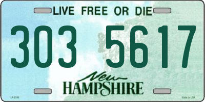 NH license plate 3035617
