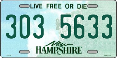 NH license plate 3035633