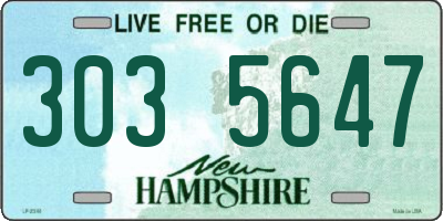 NH license plate 3035647